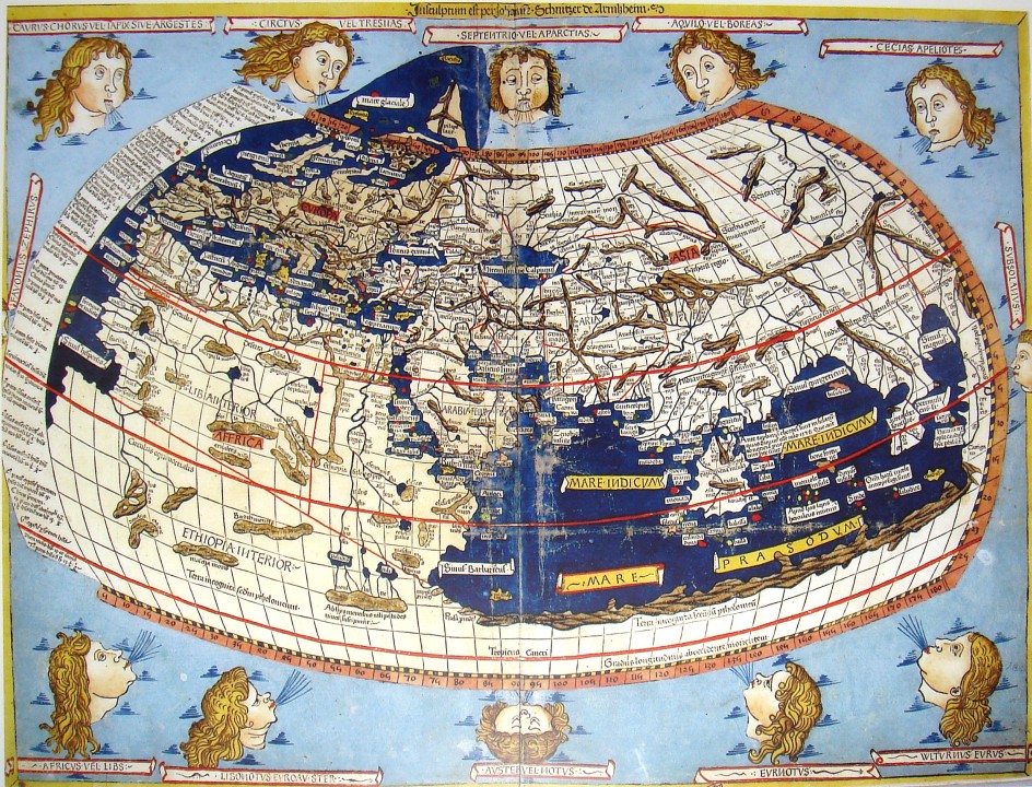 Carte du monde par Ptolémée datant du 15ème siècle